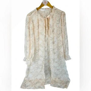 Ces Femme Floral Sheer Tie duster Size L